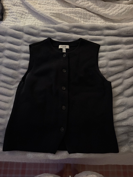COS Tops - COS Black Sleeveless Button-Front Knit Vest